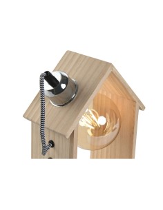 Lampe de bureau Home ESPRIT Marron Argenté Naturel Bois Pin 50 W 220 V 18 x 10 x 25 cm 2