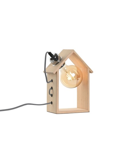 Lampe de bureau Home ESPRIT Marron Argenté Naturel Bois Pin 50 W 220 V 18 x 10 x 25 cm