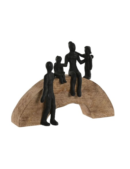Figurine Décorative Home ESPRIT Marron Noir Famille 26,5 x 9 x 20 cm