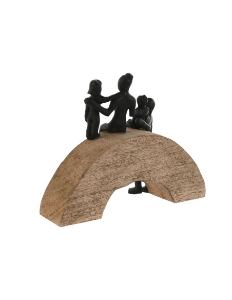 Figurine Décorative Home ESPRIT Marron Noir Famille 26,5 x 9 x 20 cm