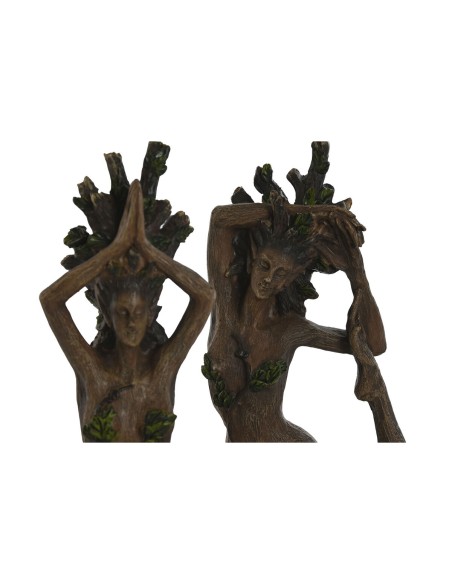 Figurine Décorative Home ESPRIT Marron Yoga Indien 13 x 6 x 16 cm (2 Unités)