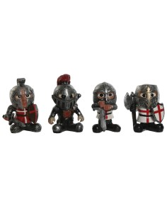Figurine Décorative Home ESPRIT Rouge Gris 7 x 4 x 9 cm (4 Unités)