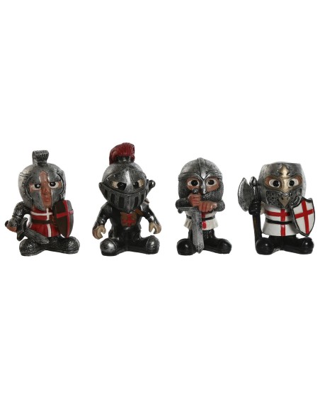 Figurine Décorative Home ESPRIT Rouge Gris 7 x 4 x 9 cm (4 Unités)