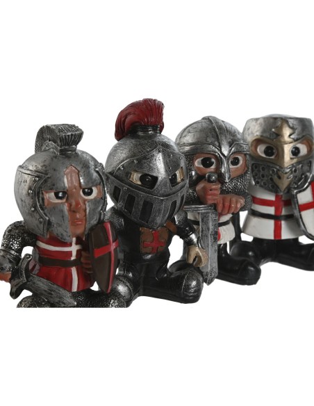 Figurine Décorative Home ESPRIT Rouge Gris 7 x 4 x 9 cm (4 Unités)