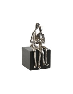 Figurine Décorative Home ESPRIT Noir Argenté Couple 9 x 13 x 20 cm
