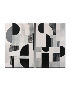 Cadre Home ESPRIT Blanc Noir Moderne 80 x 3,5 x 120 cm (2 Unités)