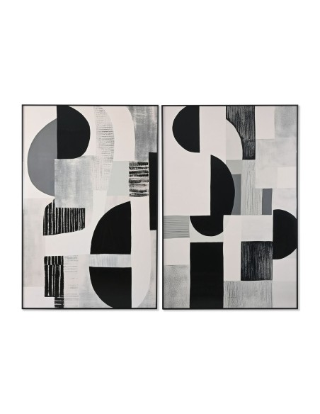 Cadre Home ESPRIT Blanc Noir Moderne 80 x 3,5 x 120 cm (2 Unités)