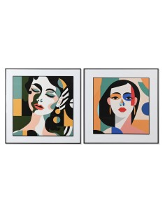 Cadre Home ESPRIT Abstrait Urbaine 80 x 3,5 x 80 cm (2 Unités)