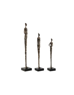 Figurine Décorative Home ESPRIT Noir Gris foncé Moderne Personnes 11,5 x 11,5 x 70 cm