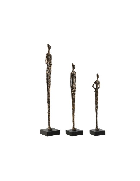 Figurine Décorative Home ESPRIT Noir Gris foncé Moderne Personnes 11,5 x 11,5 x 70 cm