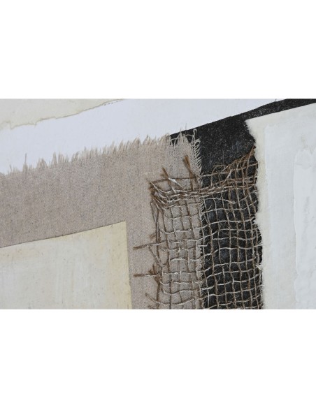 Cadre Home ESPRIT Noir Beige Abstrait Urbaine 82 x 3,8 x 82 cm (2 Unités)