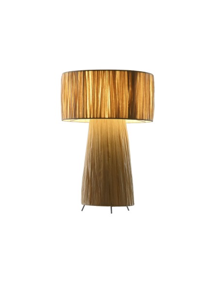 Lampe de bureau Home ESPRIT Marron Métal Raphia 50 W 220 V 27 x 27 x 40 cm