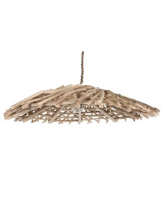 Suspension Home ESPRIT Naturel Bois Bois d'eucalyptus 50 W 100 x 100 x 18 cm 2