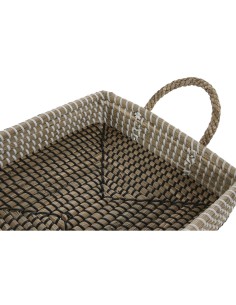 Jeux de plateaux Home ESPRIT Naturel Marron Clair Urbaine 41 x 32 x 16 cm (2 Unités) 2