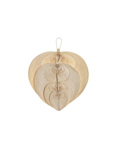 Décoration murale Home ESPRIT Marron Clair Naturel Éventail Tropical (4 Pièces) 2