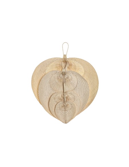Décoration murale Home ESPRIT Marron Clair Naturel Éventail Tropical (4 Pièces)