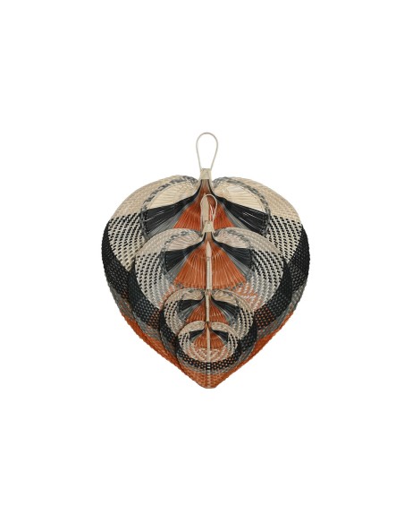 Décoration murale Home ESPRIT Marron Noir Beige Naturel Colonial Éventail 57 x 1 x 71 cm (4 Pièces)
