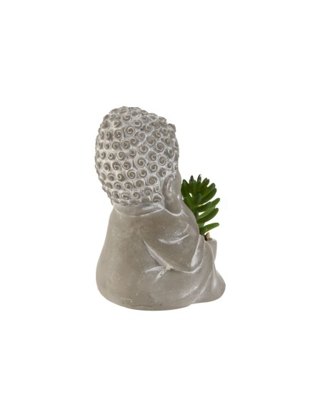 Plante décorative Home ESPRIT Polyéthylène Ciment Buda Oriental 8,5 x 7 x 11 cm (3 Unités)