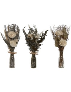 Plante décorative Home ESPRIT Verre Fleur 11 x 11 x 40 cm (3 Unités)