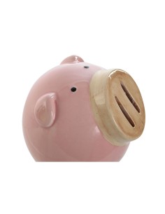 Tirelire Home ESPRIT Dolomite Cochon 13 x 12 x 12 cm 2