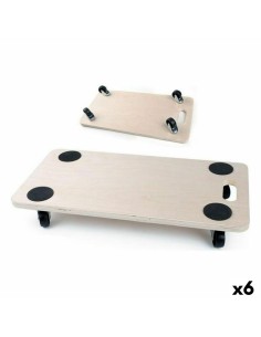 Plateforme carrée en bois avec roulettes Bricotech (57,5 x 29 x 1,8 cm) Bois 57,5 x 29 x 1,8 cm