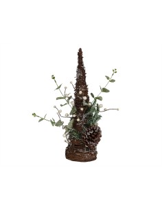 Sapin de Noël Romimex Marron Vert Polyéthylène Pomme de pin 24 x 47 x 24 cm
