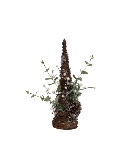 Sapin de Noël Romimex Marron Vert Polyéthylène Pomme de pin 24 x 47 x 24 cm