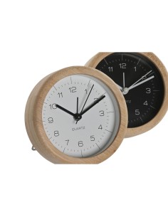 Horloge de table Home ESPRIT Blanc Noir Bambou 10 x 4,3 x 10 cm (2 Unités) 2