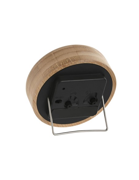 Horloge de table Home ESPRIT Blanc Noir Bambou 10 x 4,3 x 10 cm (2 Unités)