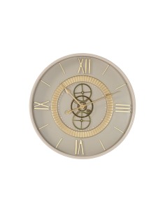 Horloge Murale Home ESPRIT Blanc Beige Doré Verre Fer 60 x 8 x 60 cm 59,5 x 8,5 x 59,5 cm