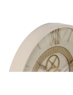 Horloge Murale Home ESPRIT Blanc Beige Doré Verre Fer 60 x 8 x 60 cm 59,5 x 8,5 x 59,5 cm 2