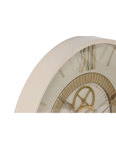 Horloge Murale Home ESPRIT Blanc Beige Doré Verre Fer 60 x 8 x 60 cm 59,5 x 8,5 x 59,5 cm