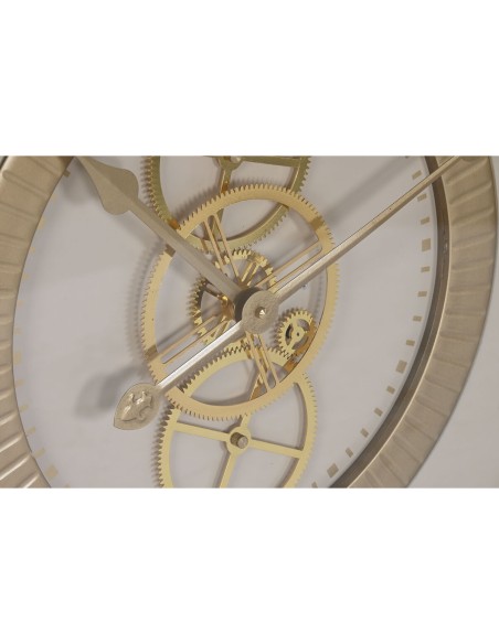 Horloge Murale Home ESPRIT Blanc Beige Doré Verre Fer 60 x 8 x 60 cm 59,5 x 8,5 x 59,5 cm