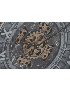 Horloge Murale Home ESPRIT Noir Doré Verre Fer 60 x 9 x 80 cm 2