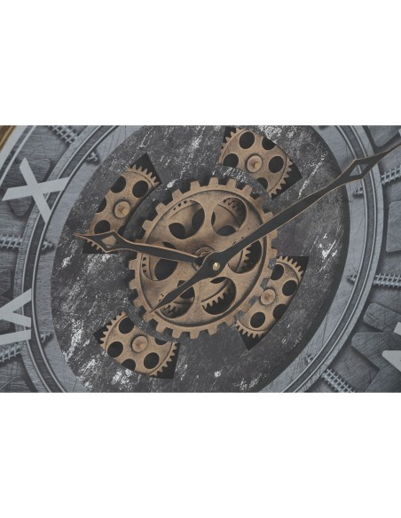 Horloge Murale Home ESPRIT Noir Doré Verre Fer 60 x 9 x 80 cm