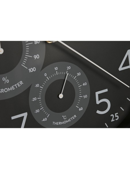 Horloge Murale Home ESPRIT Noir Gris PVC 30 x 4,7 x 30 cm (2 Unités)