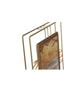 Cadre photo Home ESPRIT Doré Métal Verre 18,5 x 2,5 x 23,5 cm (12 Unités) 2