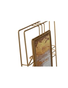 Cadre photo Home ESPRIT Doré Métal Verre 17,5 x 2,5 x 22,5 cm (12 Unités) 2