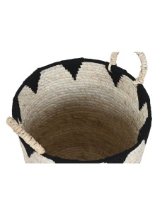 Set de basket Home ESPRIT Noir Naturel Fibre naturelle Boho 37 x 37 x 43 cm (3 Pièces) 2