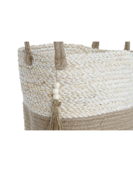 Set de basket Home ESPRIT Naturel Marron Clair Jute Moderne 40 x 40 x 41 cm