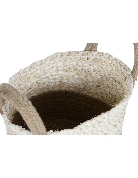 Set de basket Home ESPRIT Naturel Marron Clair Jute Moderne 40 x 40 x 41 cm