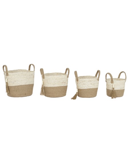 Set de basket Home ESPRIT Naturel Marron Clair Jute Moderne 40 x 40 x 41 cm