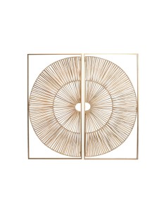 Décoration murale Home ESPRIT Doré Naturel 50 x 2 x 100 cm (2 Pièces)