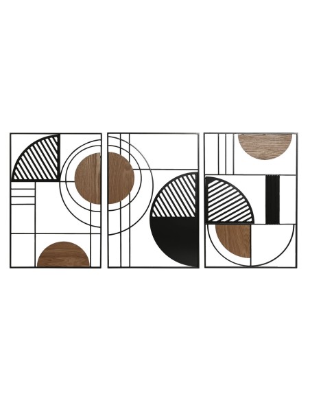 Décoration murale Home ESPRIT Noir Naturel Urbaine 40 x 2 x 60 cm (3 Unités)