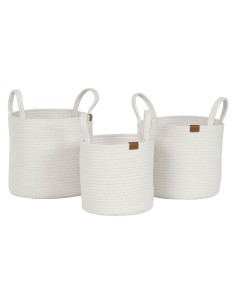 Set de basket Home ESPRIT Blanc Moderne 30 x 30 x 28 cm (3 Pièces)