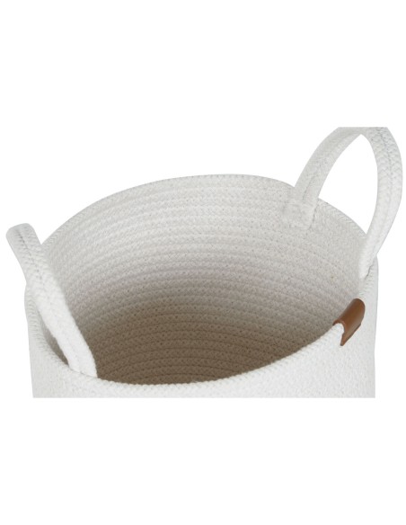 Set de basket Home ESPRIT Blanc Moderne 30 x 30 x 28 cm (3 Pièces)