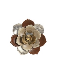 Décoration murale Home ESPRIT Doré Terre cuite Moderne Fleur 51 x 6,5 x 51 cm