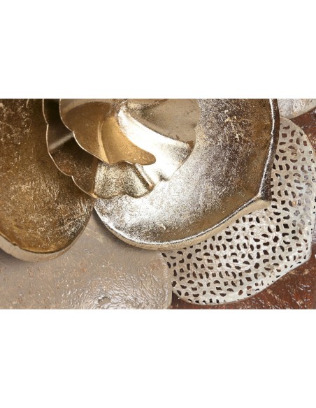 Décoration murale Home ESPRIT Doré Terre cuite Moderne Fleur 51 x 6,5 x 51 cm