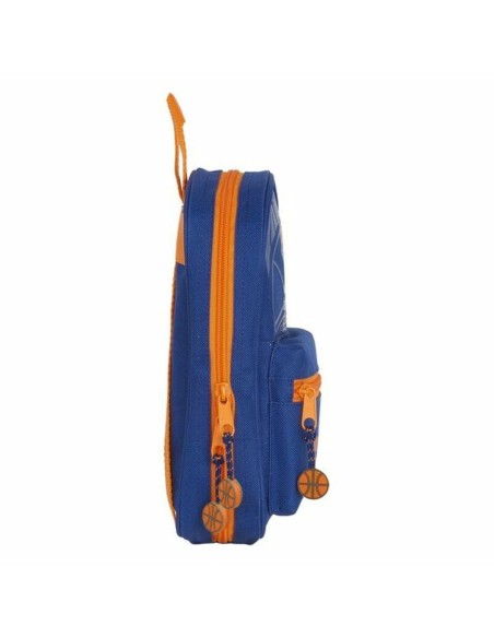 Plumier sac à dos Valencia Basket M847 Bleu Orange 12 x 23 x 5 cm