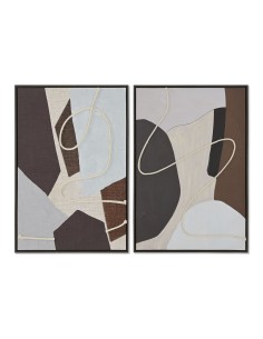 Cadre Home ESPRIT Marron Beige Abstrait Urbaine 63 x 4,5 x 93 cm (2 Unités)